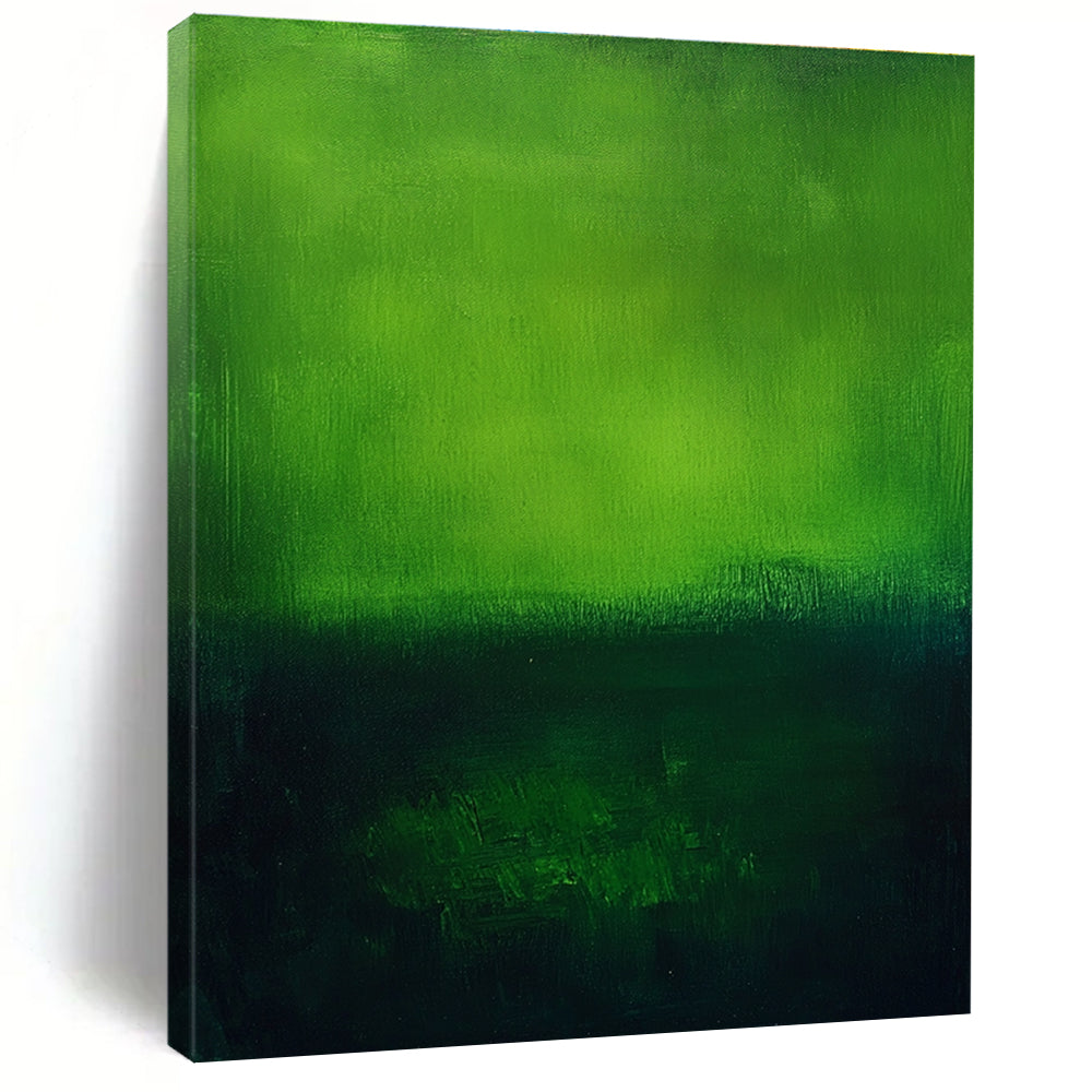 Green Abstract Painting with Gradient Hues GER458