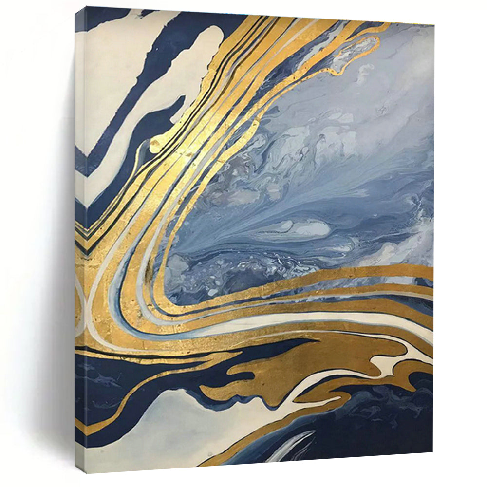Large Hand - Painted Abstract Canvases for Hallway Staircase Handrails & Office Server Closet Shelf Backings DLZ0877