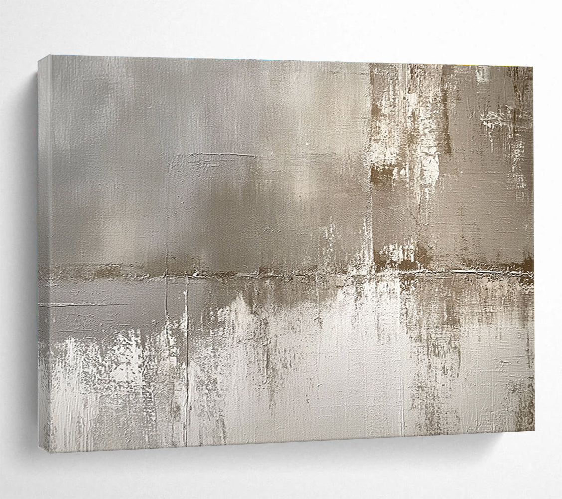 Gray Beige Textured - Industrial Abstract Painting DYP037
