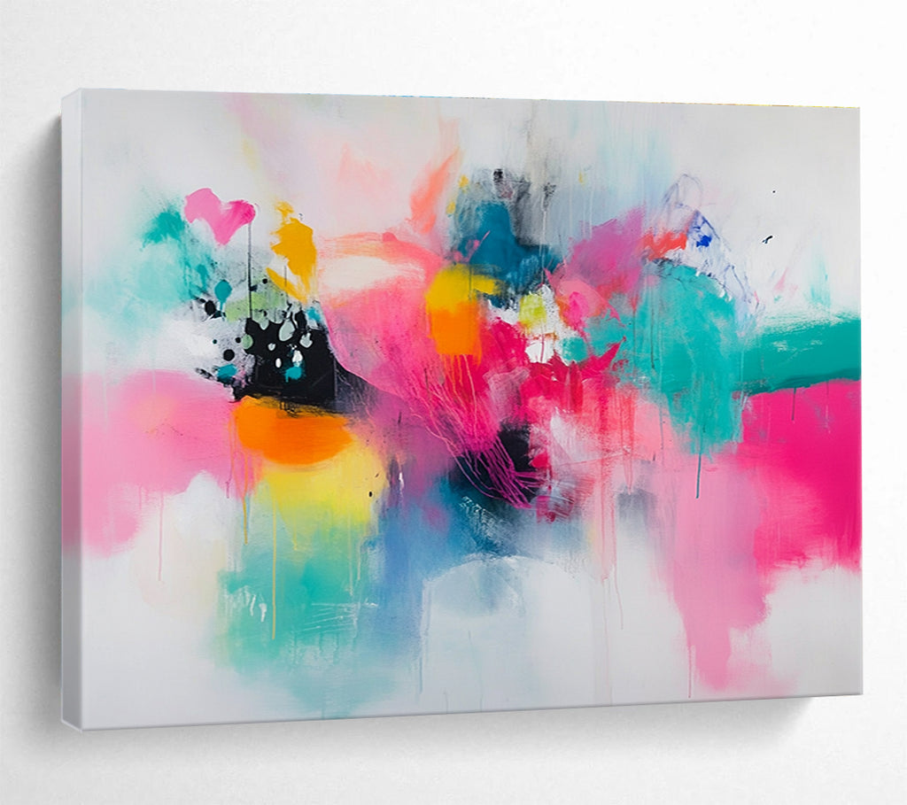 Bold Color Abstract Composition Painting with Bright Hues DYP545