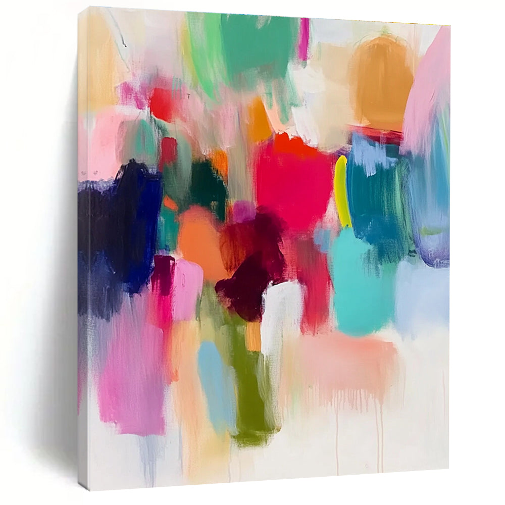 Vivid Color Block Abstract Painting with Diverse Hues GER626