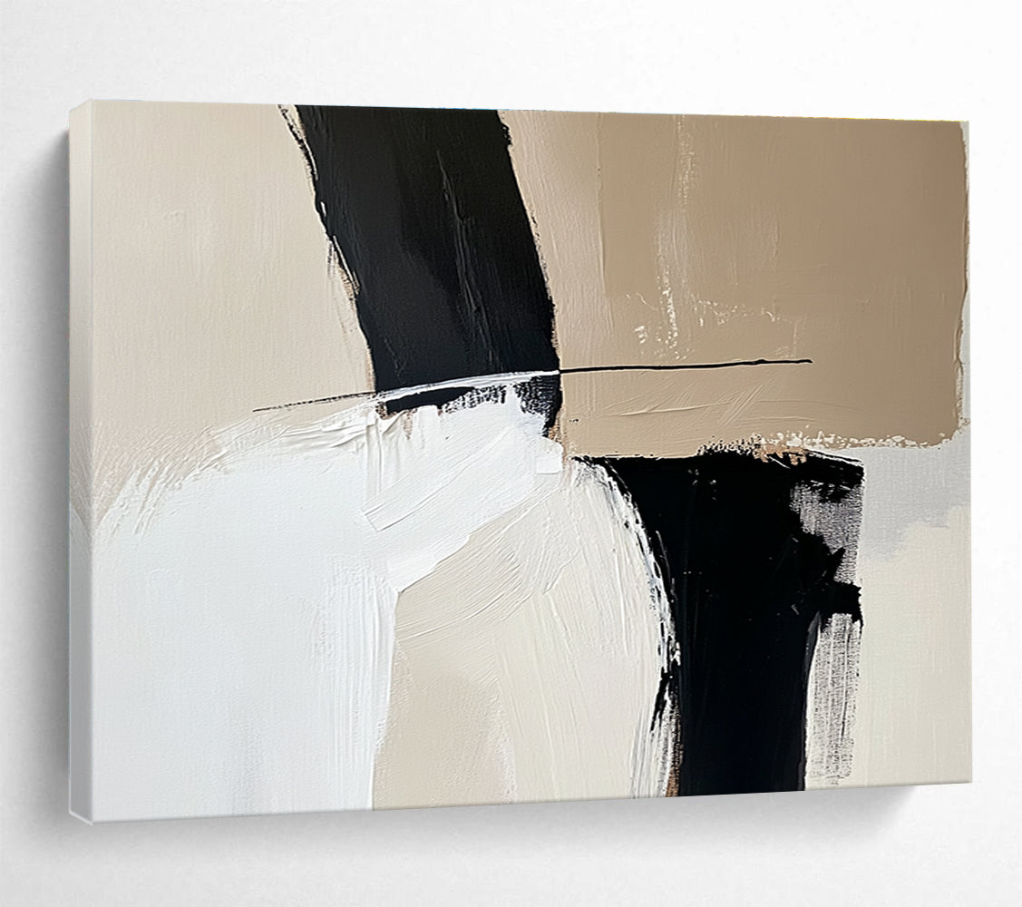 Monochromatic Geometric Shapes Abstract Painting DYP092