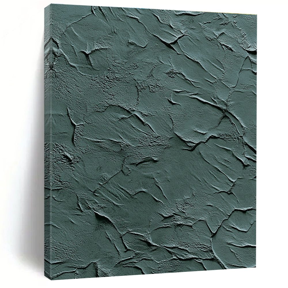 Green Textured Abstract Painting with Rugged Surfaces GER090