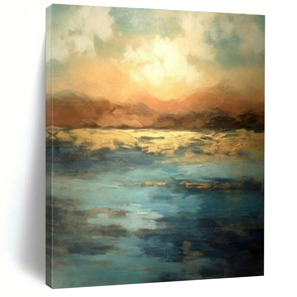 Extra-large Custom Hand-Painted Abstract Canvas for Dining Room Sideboard Wall and Cottage Office Partition Wall DLZ1925