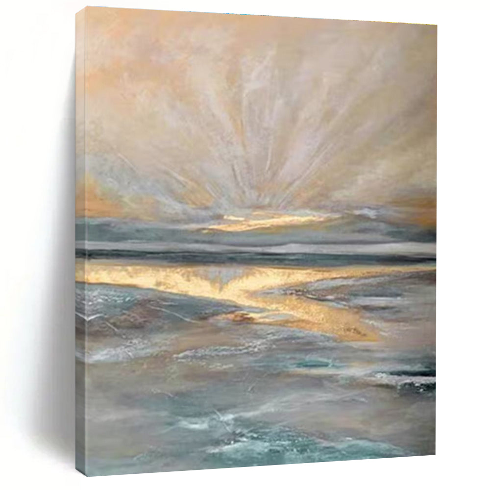 Light - filled Coastal Abstract Painting ADGE264
