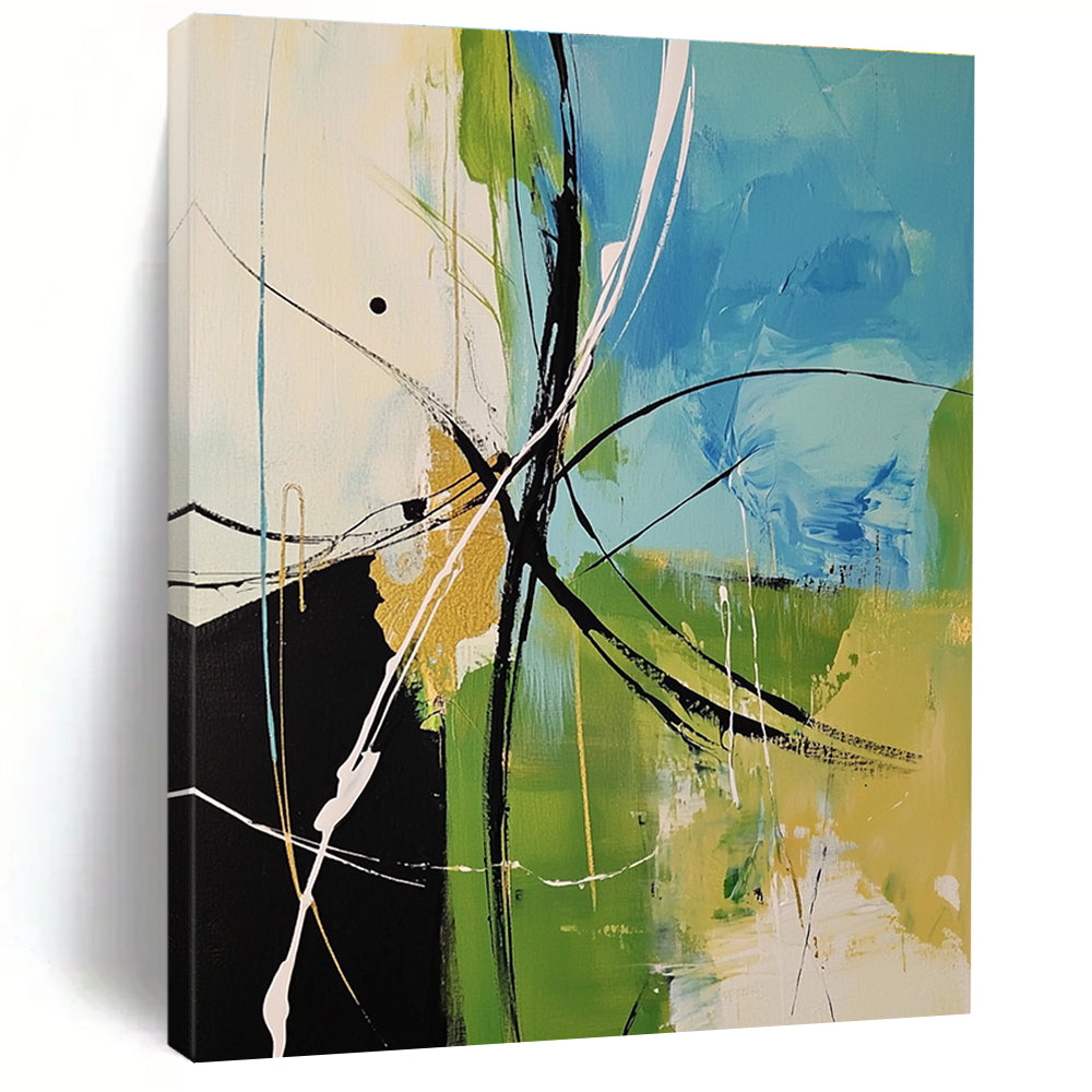 Colorful Line Abstract Painting with Energetic Strokes GER619