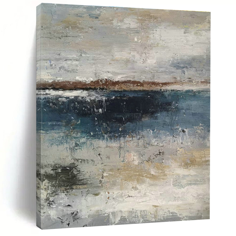 Custom - Designed Hand - Painted Abstract Canvases for Cottage Bedroom and Hallway DLZ0768