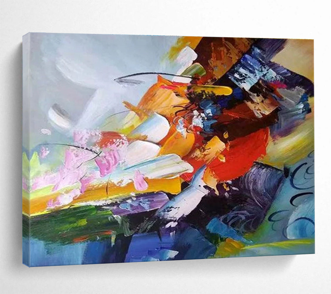 Dynamic Color Fusion Abstract Painting with Clashing and Blending Tones THY281