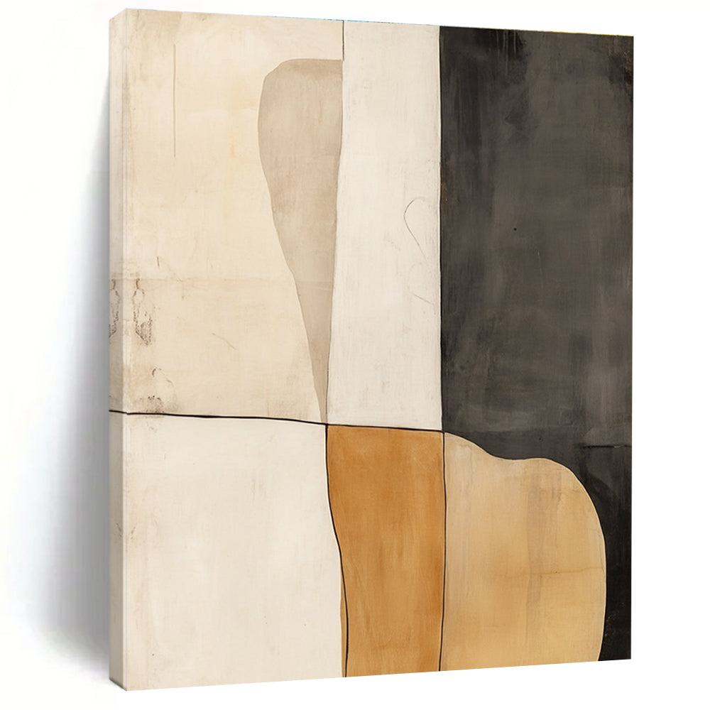 Neutral Tones Abstract Painting with Simple Shapes GER055