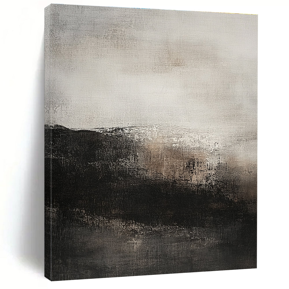 Black White and Gray Abstract Painting with Subtle Gradients GER428