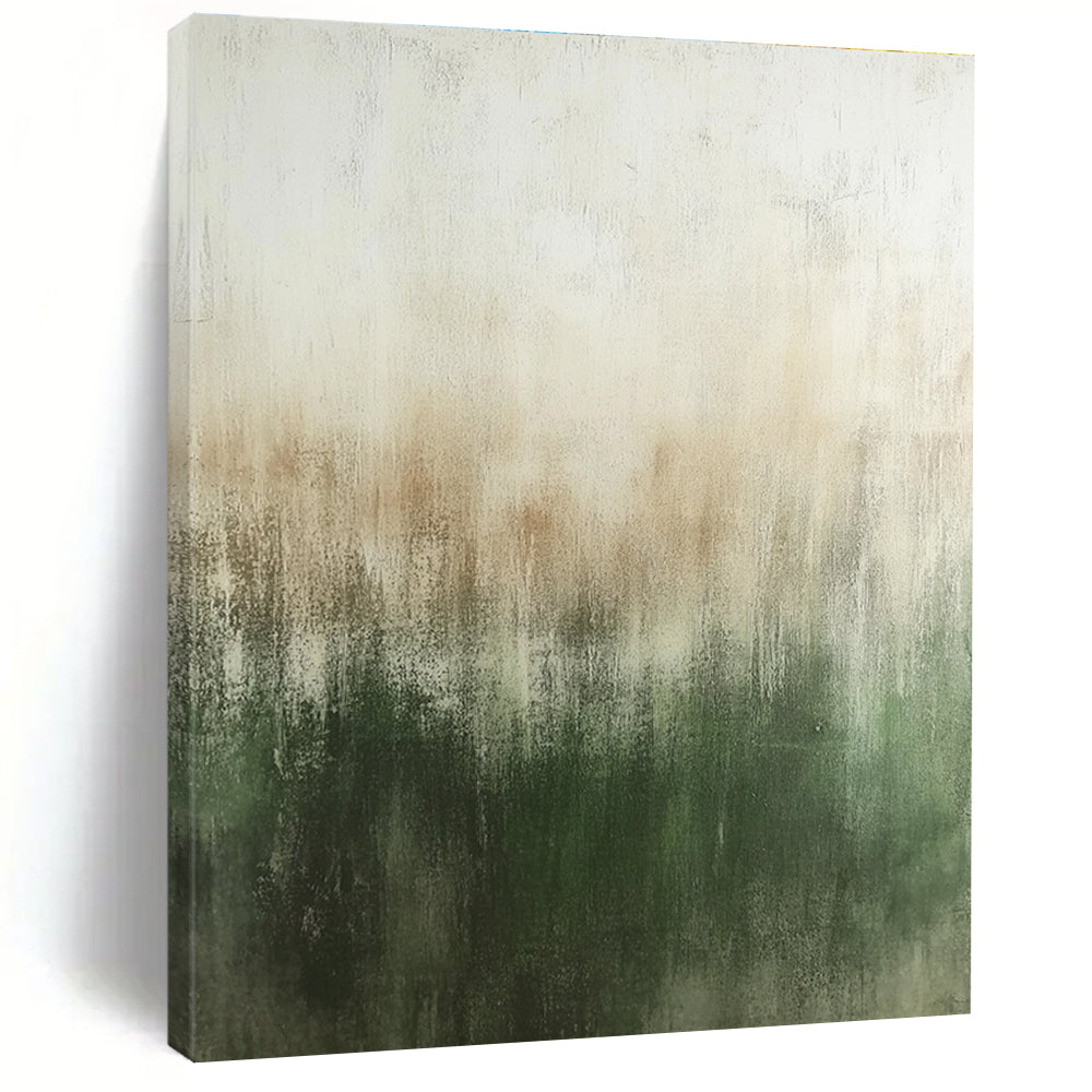 Green and Brown Abstract Painting with Subtle Transitions GER439