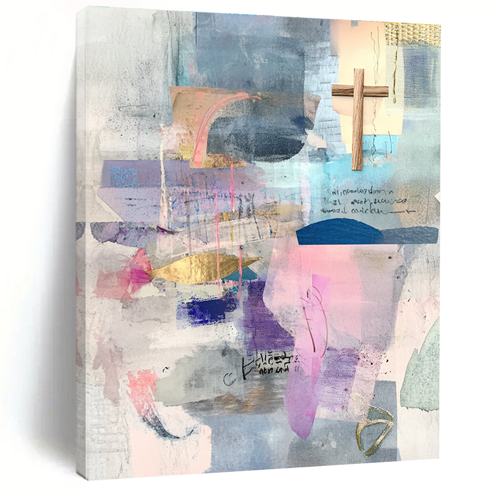Mixed Media Abstract Collage with Spiritual Elements GER205
