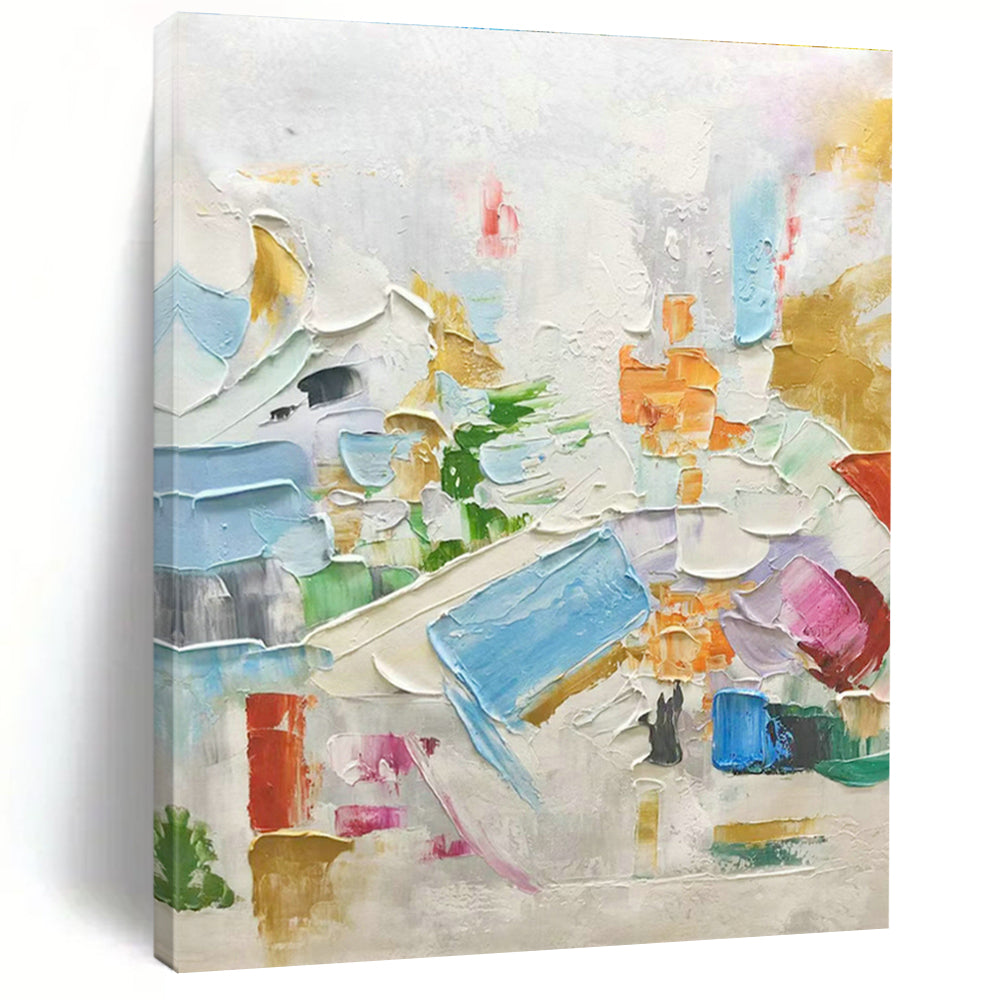 Large Hand-Painted Abstract Art for Cottage Bedroom and Living Room DLZ1607