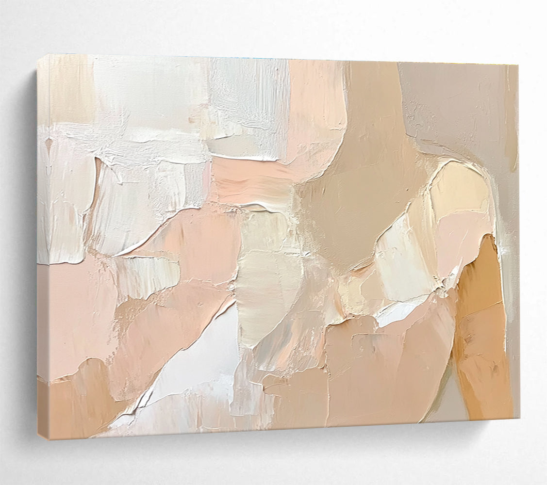 Beige Toned Abstract Figure Painting with Subtle Shading DYP262