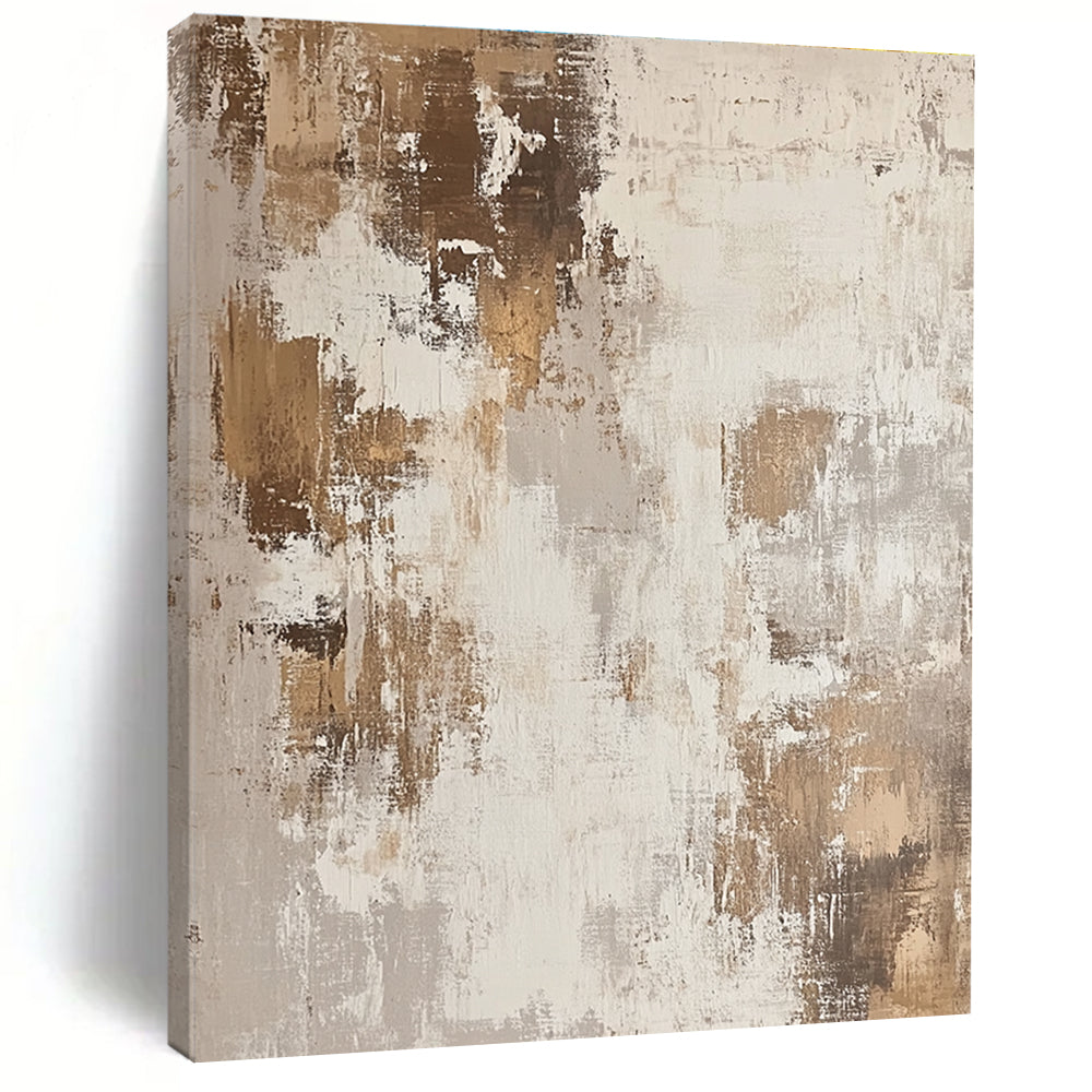 Beige and Brown Textured Abstract Painting with Earthy Vibes GER126