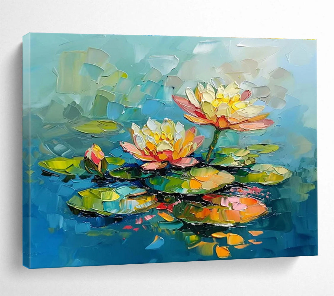 Colorful Water Lilies Abstract Painting THY087