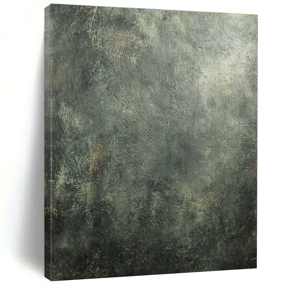 Dark Green Textured Abstract Painting with Mossy Undertones GER104