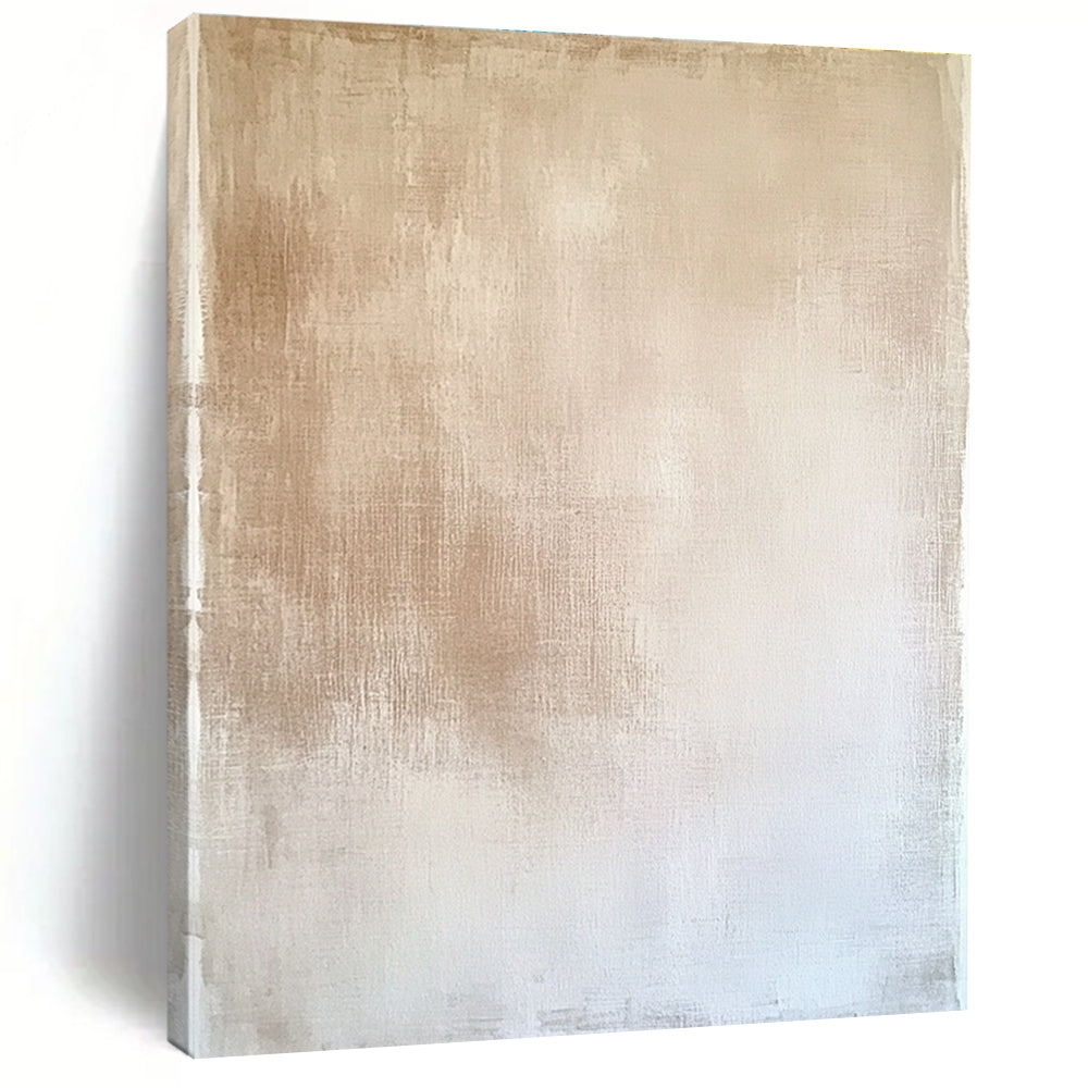 Beige and White Textured Abstract Painting with Subtle Gradients GER022