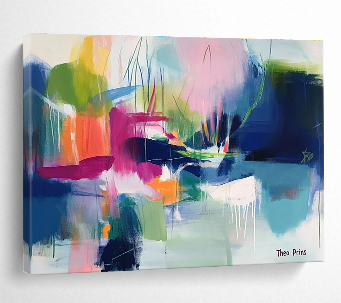 Colorful Abstract Landscape Painting with Vibrant Hues DYP530