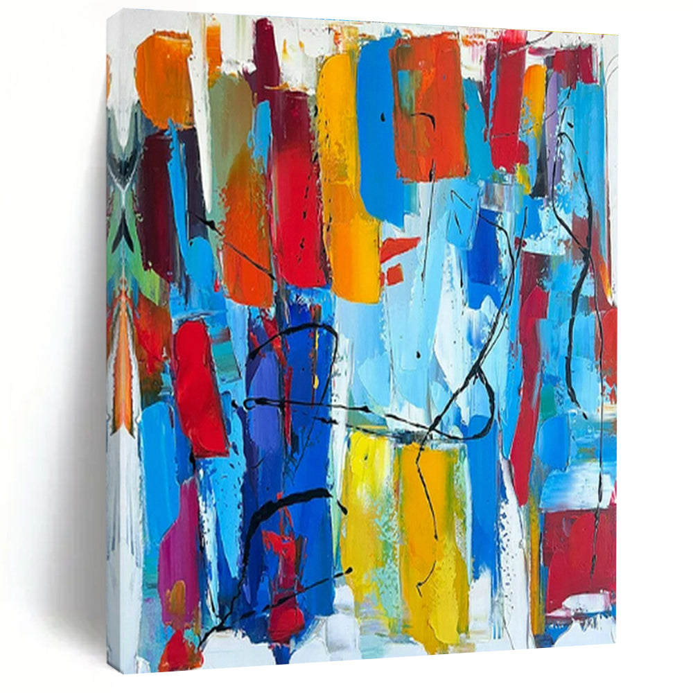Original Hand-Painted Abstract Canvas for Entryway and Dining Room DLZ1491