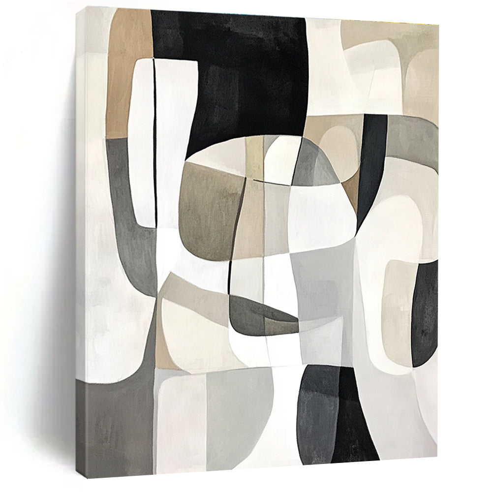 Neutral Tones Soft Geometric Abstract Artwork GER212