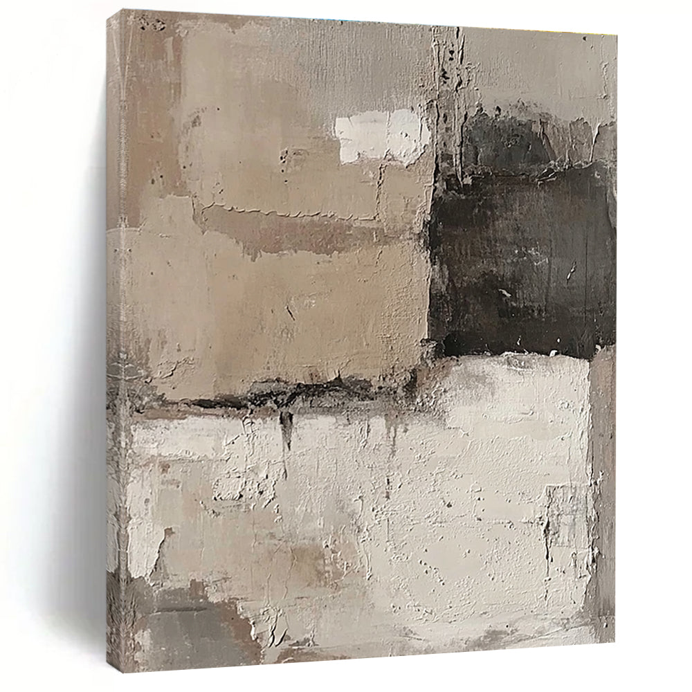 Beige and Gray Abstract Painting with Subtle Layers GER453