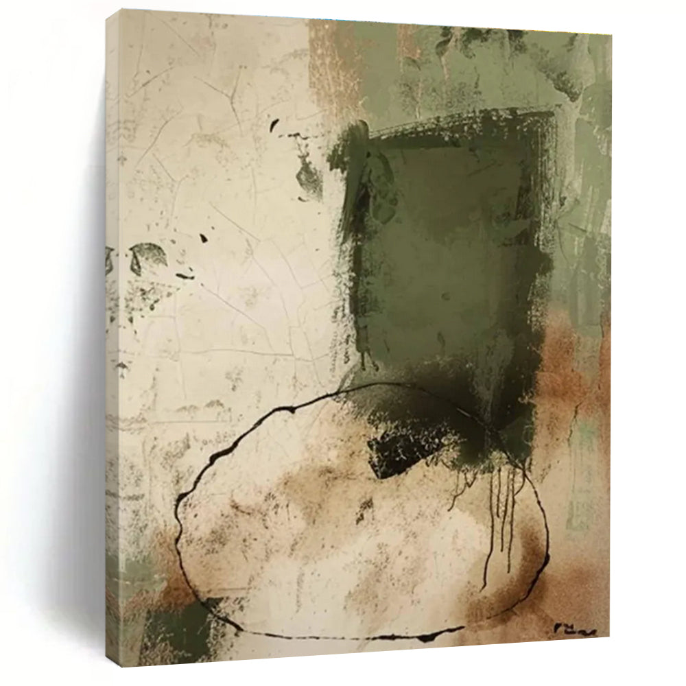 Earthy Tones Abstract Painting with Bold Shapes ADGE480