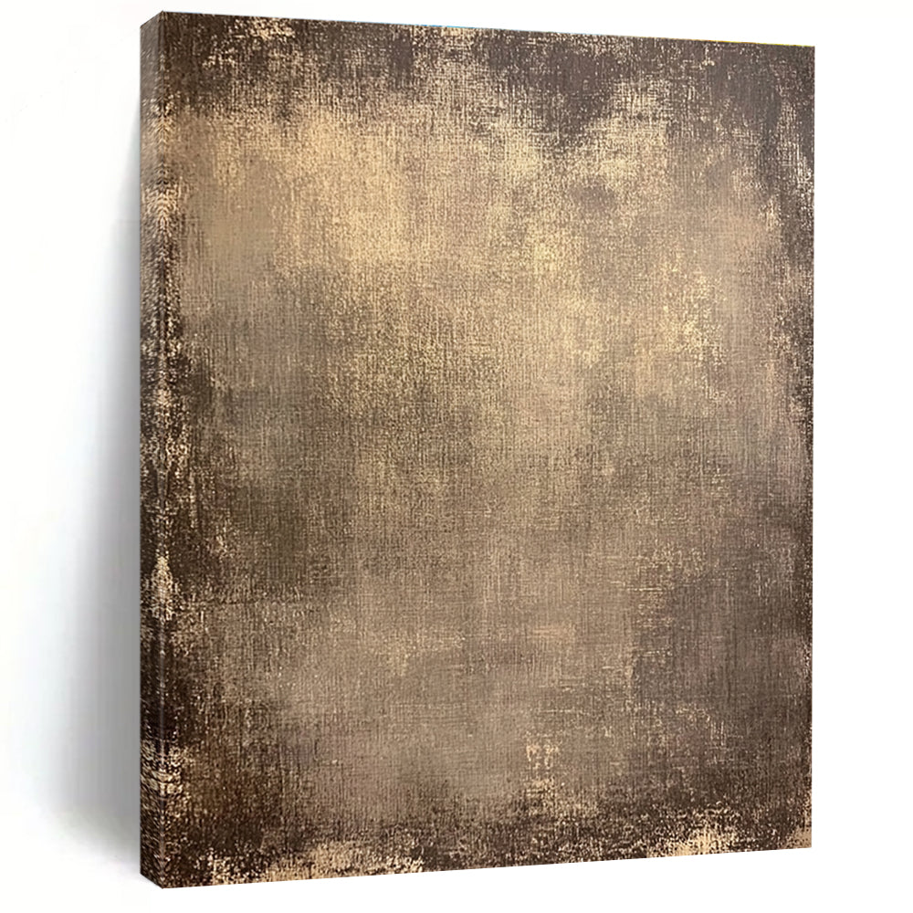 Brown Textured Abstract Painting with Vintage Appeal GER031