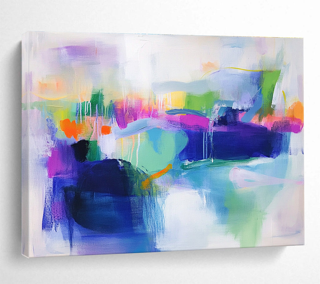 Vibrant Color Fusion Abstract Painting with Bold Color Mix DYP493