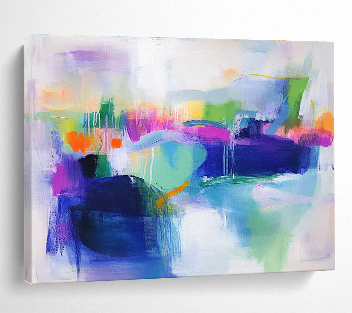 Vibrant Color Fusion Abstract Painting with Bold Color Mix DYP493