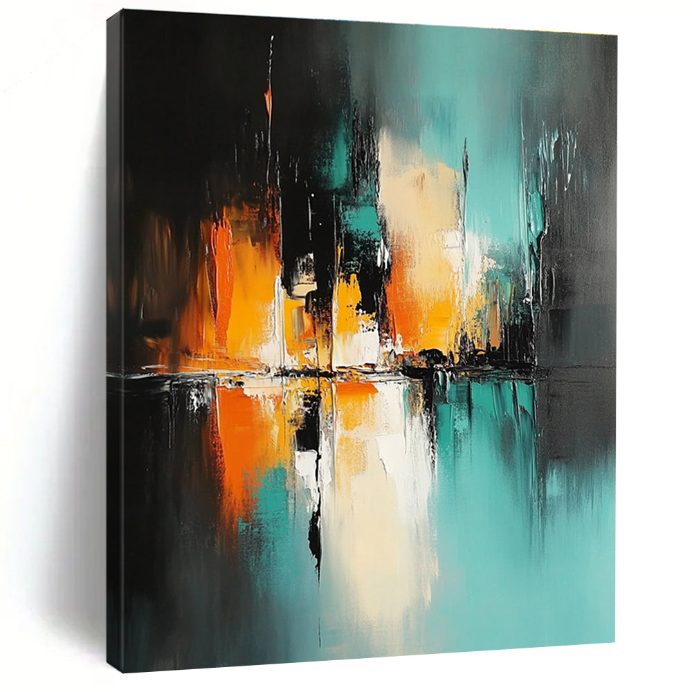 Colorful Reflection Abstract Painting with Dark and Bright Tones GER720