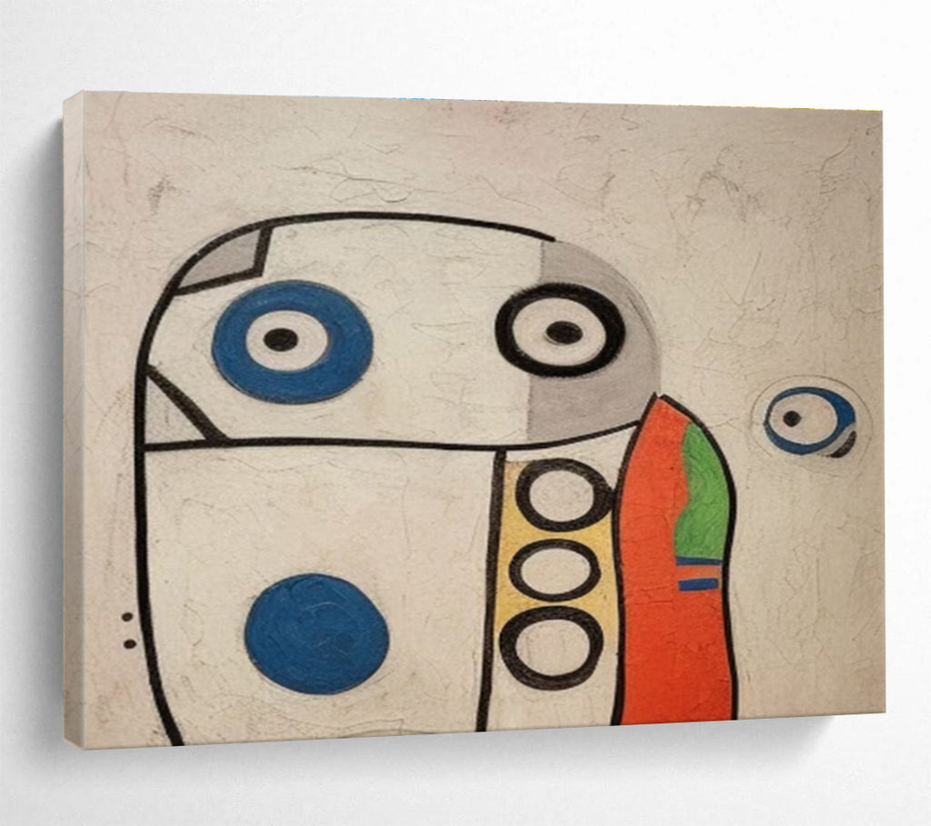 Whimsical Robot - Like Figure Abstract Painting THY001