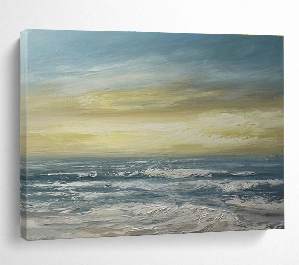 Yellow Sky Sea Sunset Abstract Painting THY032