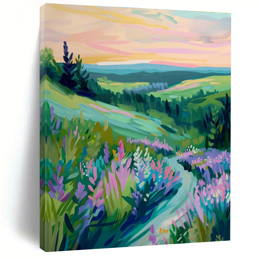 Large - Scale Abstract Hand - Painted Murals for Entryway and Dining Room DLZ0655