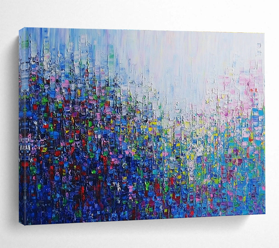 Colorful Pixelated - Cityscape Abstract Painting DYP065