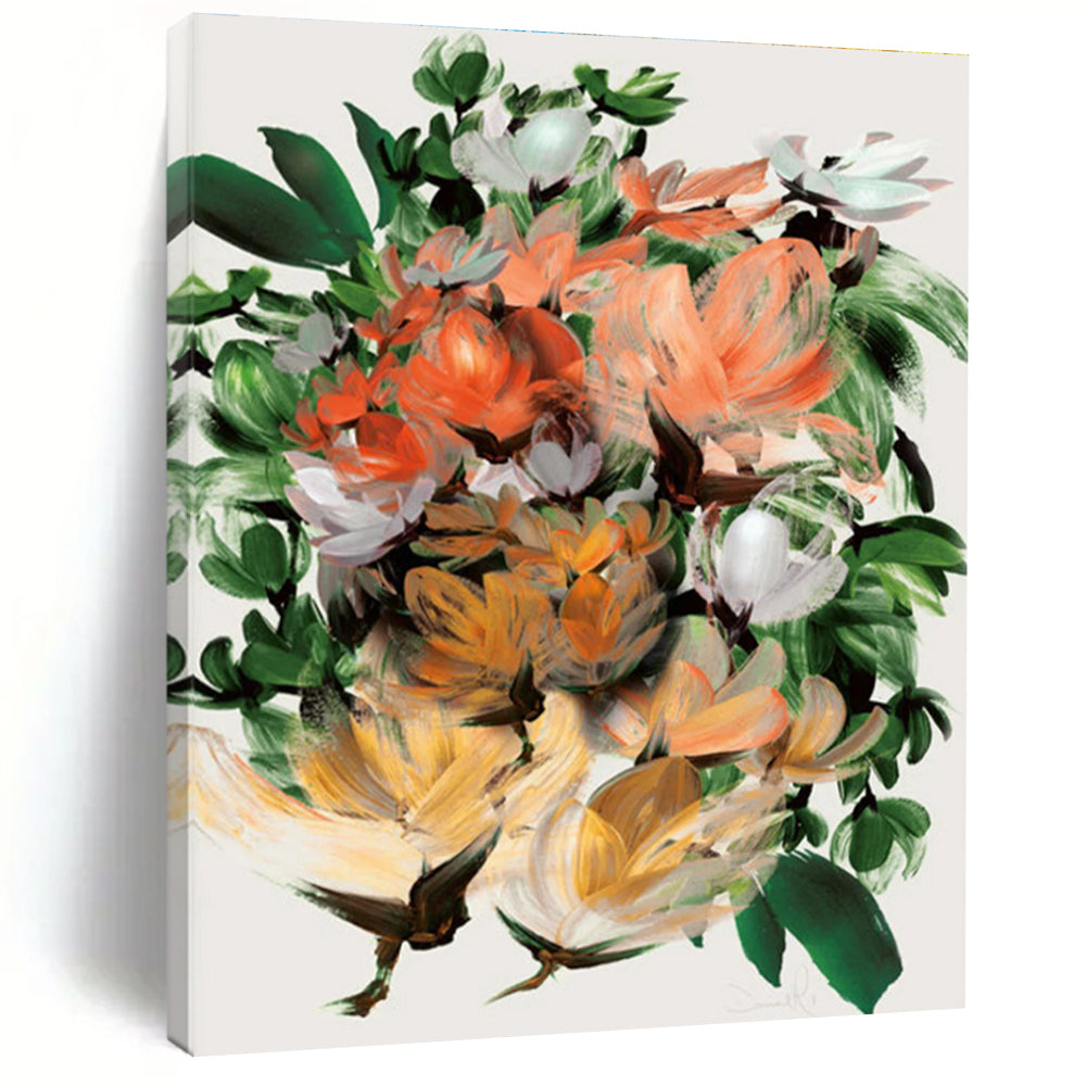 Expressive Flower Bouquet with Bold Brushstrokes Painting ADGE217