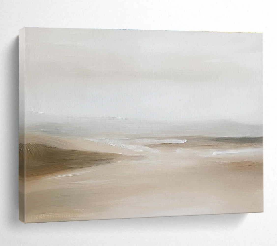Minimalist Beige Landscape Abstract Painting with Soft Hues DYP592