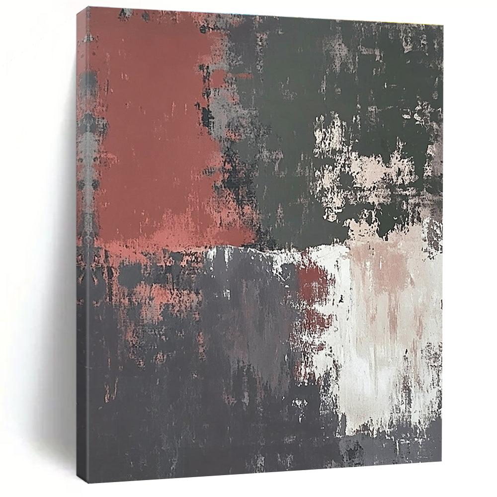 Earth - Toned Abstract with Red, Green, Gray, and White GER326