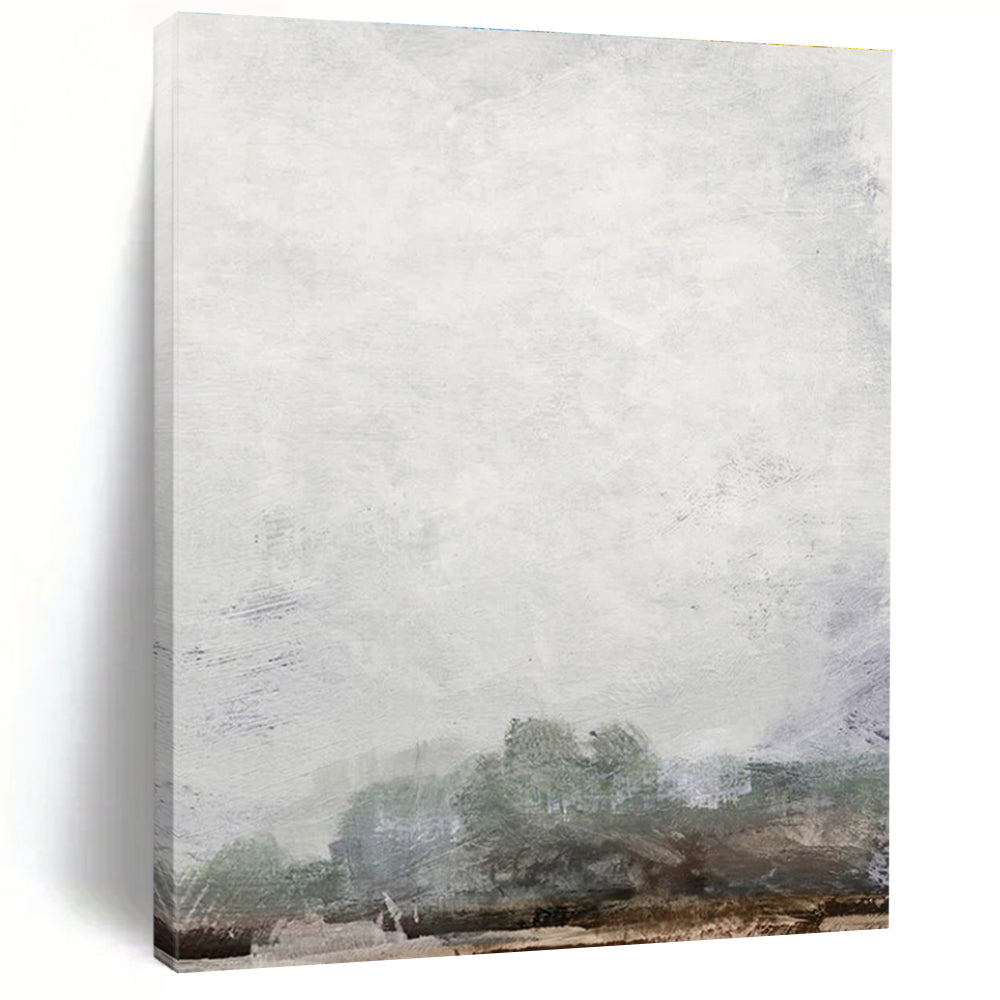 Misty Gray Landscape Abstract Painting ADGE222