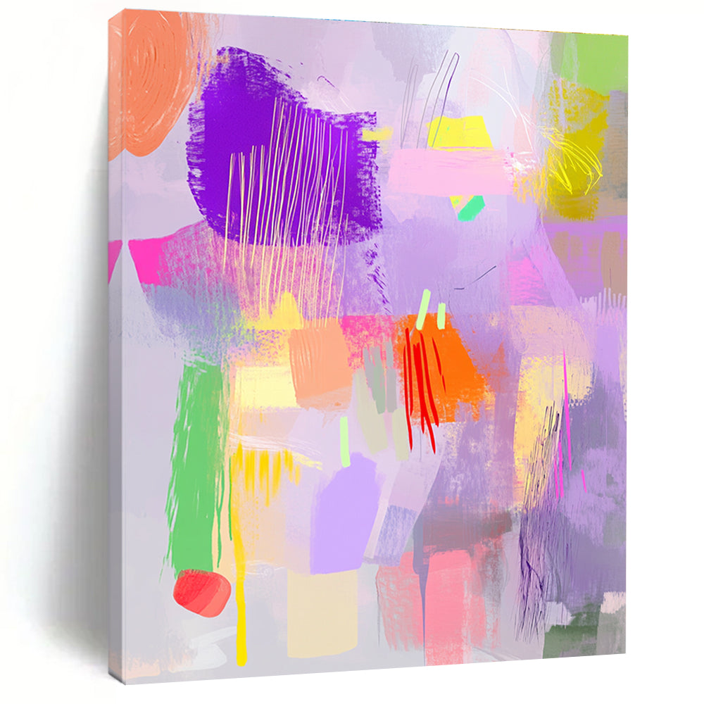 Colorful Pastel Abstract Painting with Playful Forms GER748