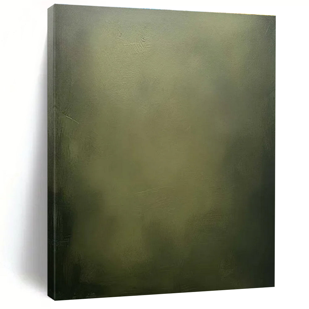 Olive Green Gradient Abstract Painting with Subtle Depth ADGE486