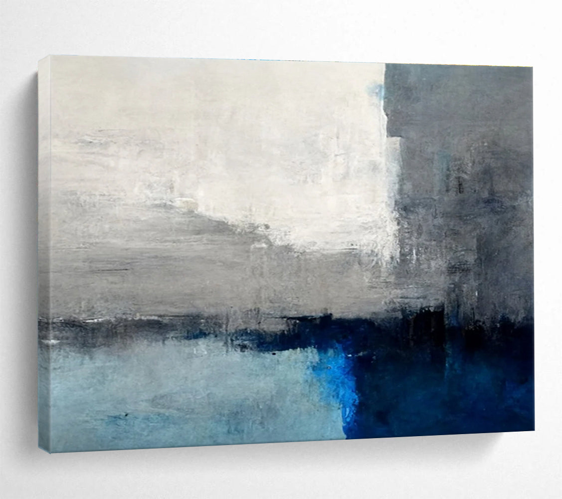 Grey White Blue Abstract Painting THY073