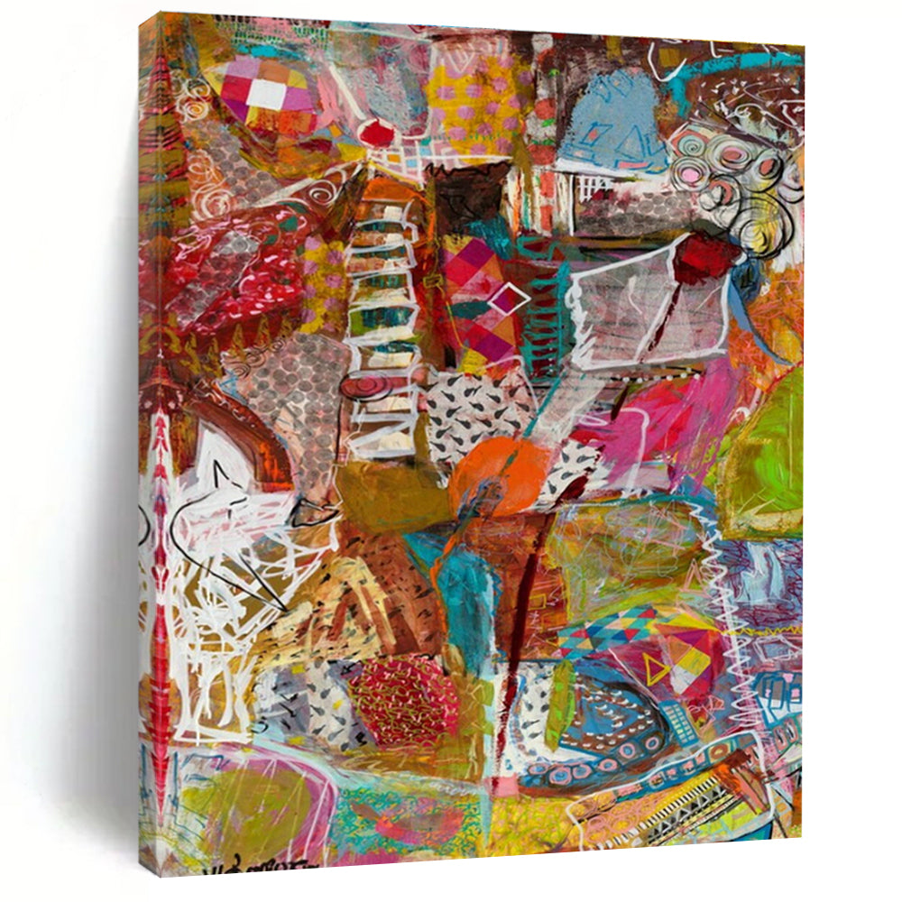 Large Customizable Hand-Painted Abstract Art for Living Room Media Console Back Wall and Entryway Umbrella Stand Interior Wall DLZ1985