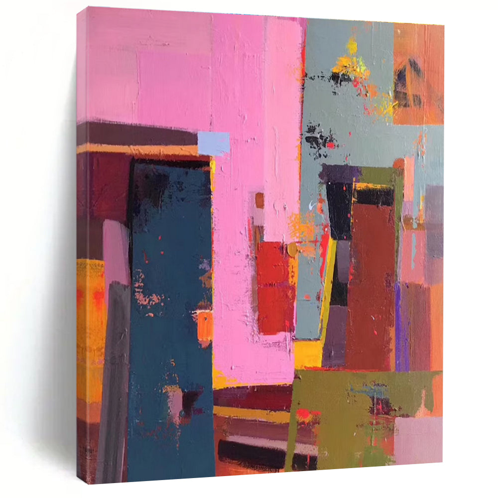 Colorful Block - style Abstract Painting for Modern Spaces ADGE050