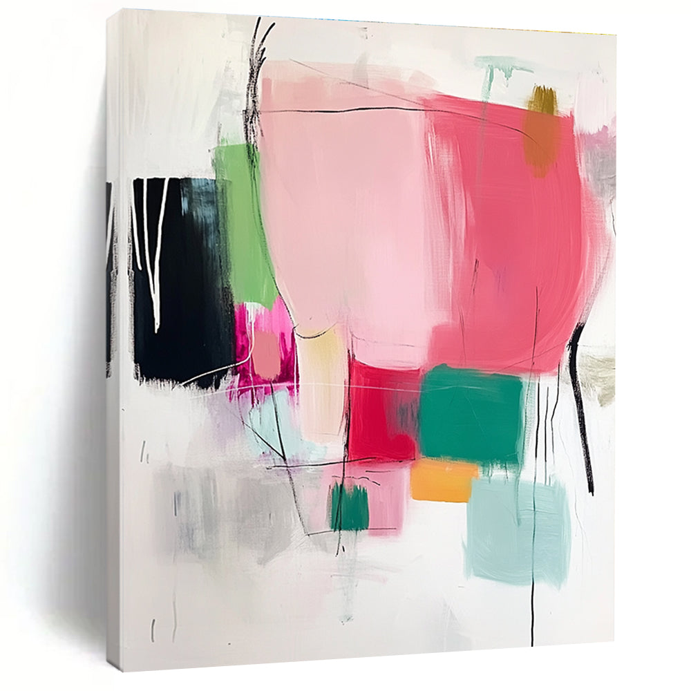 Colorful Abstract Composition Painting with Playful Shapes GER132