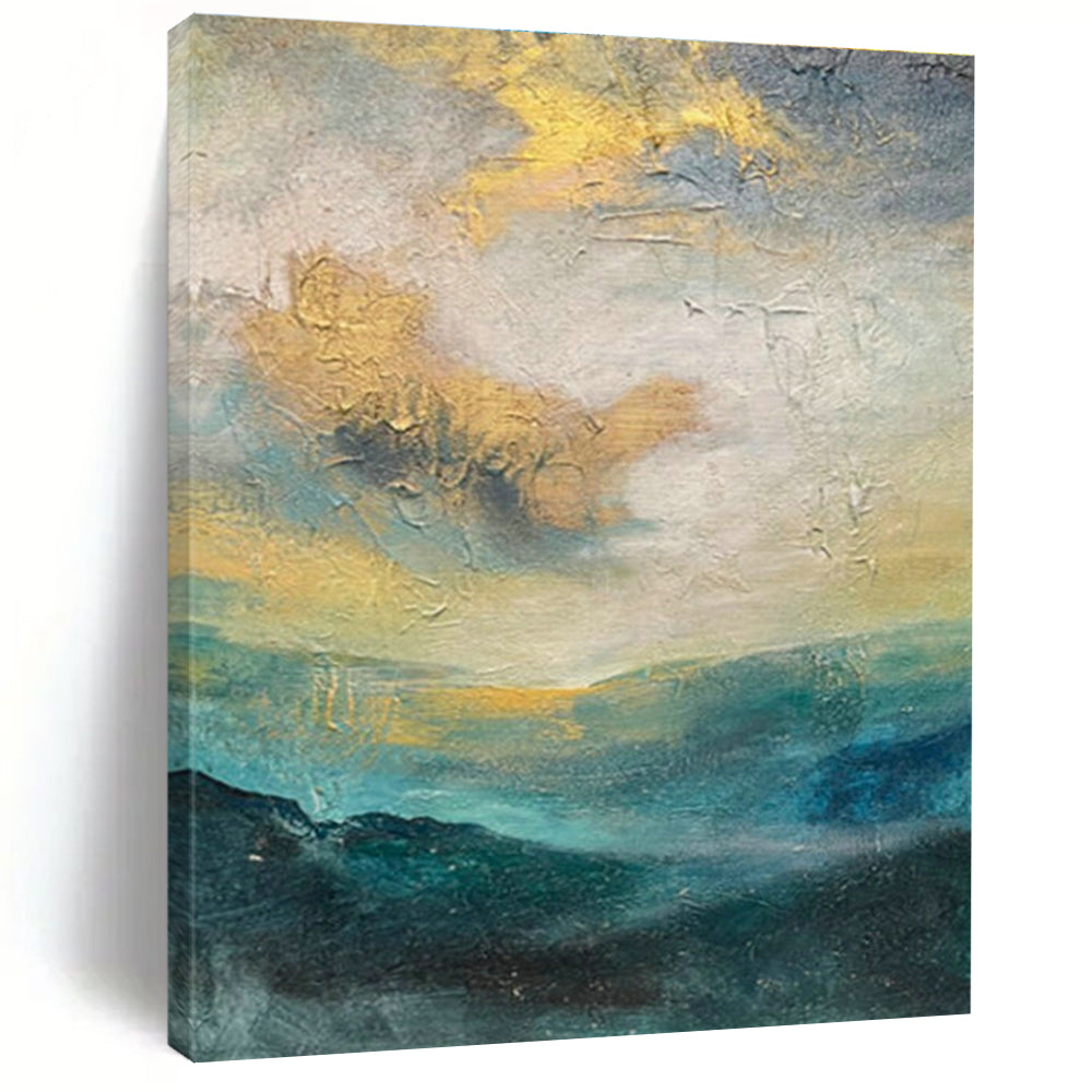 Large Customizable Handmade Abstract Painting for Living Room Bookshelf Ladder Wall and Bedroom Reading Nook Alcove DLZ1901