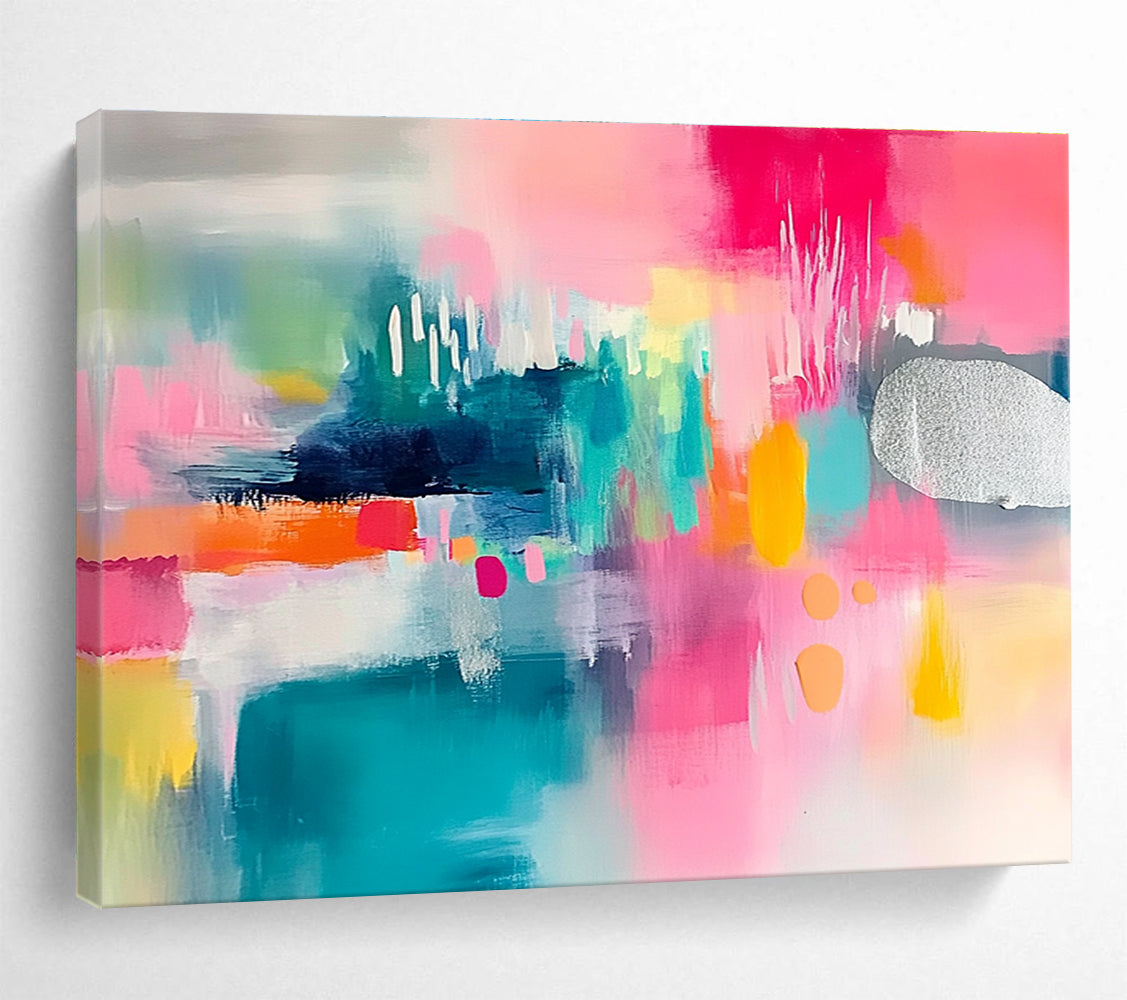 Colorful Modern Abstract Painting with Bright and Eclectic Hues DYP374