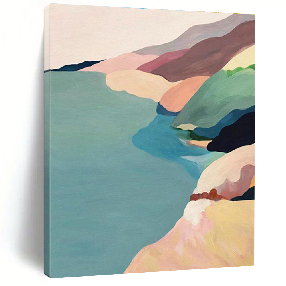 Oversized Custom - Created Handmade Abstract Painting for Bedroom and Entryway DLZ2156
