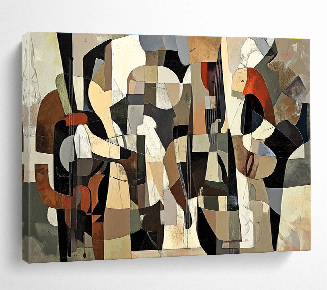 Cubist Abstract Painting with Multicolor Geometric Shapes DYP553