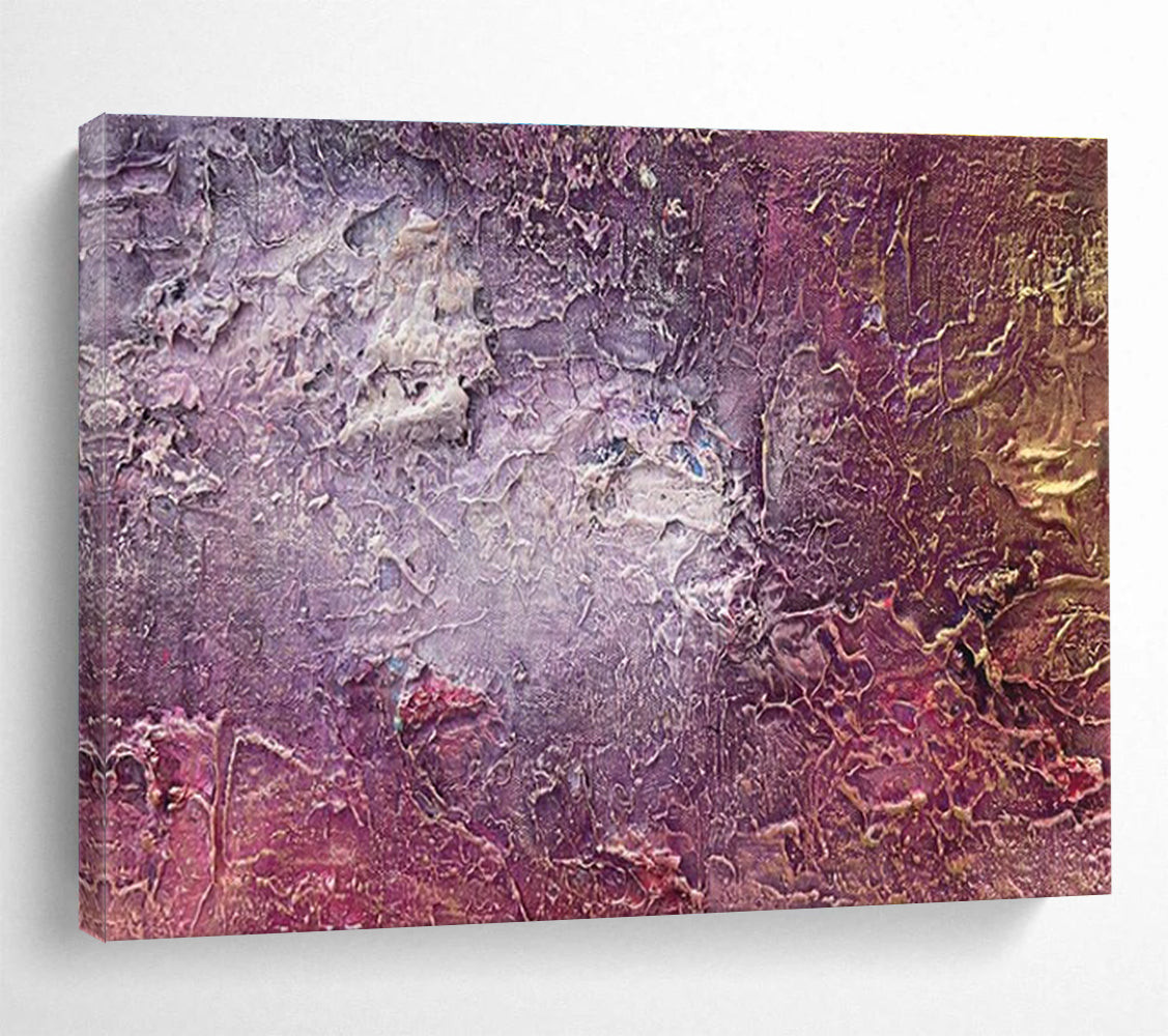 Purple Textured Abstract Painting with Rich, Layered Surfaces THY361